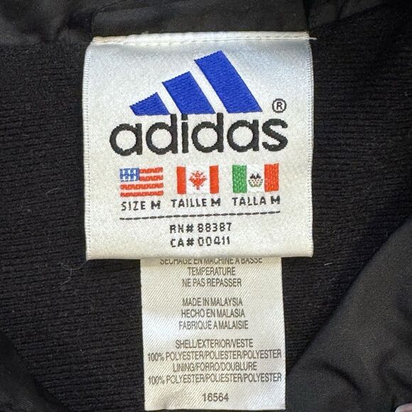 Vintage 90s Adidas Black Windbreaker Track Jacket - Women’s Medium - Picture 2 of 12